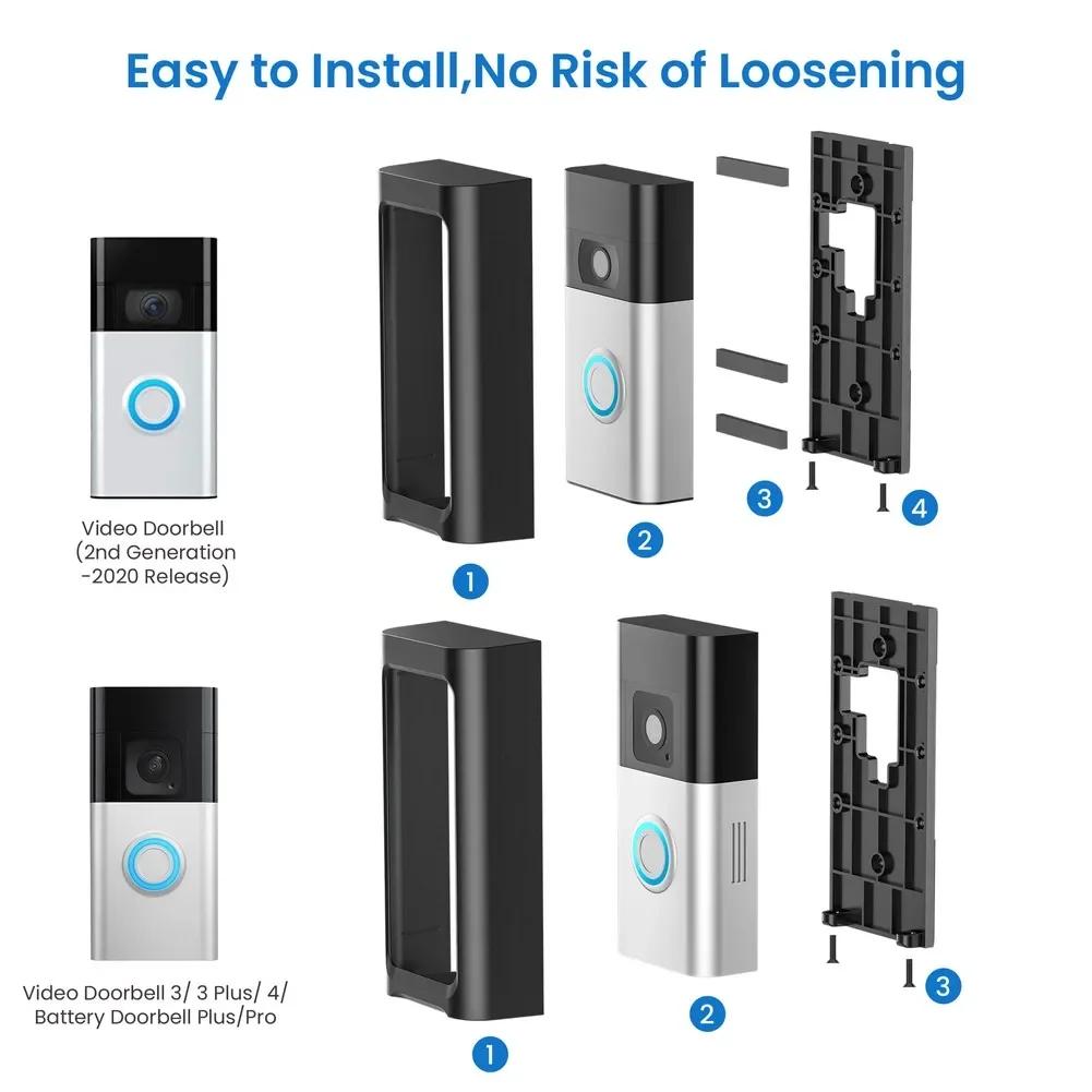 1 Set Video Doorbell Mount Doorbells Rack Bracket No Drilling For Ring Battery Doorbells Holder Door Hardware Accessories