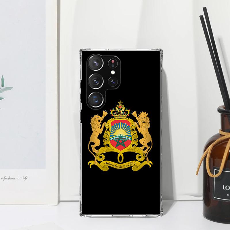 Morocco Flag Phone Case For Samsung Galaxy S25 S24 S23 S22 Ultra S21 FE S20 Plus S10 + S10E Art Fundas Back Cover S24 S23 S22 S2