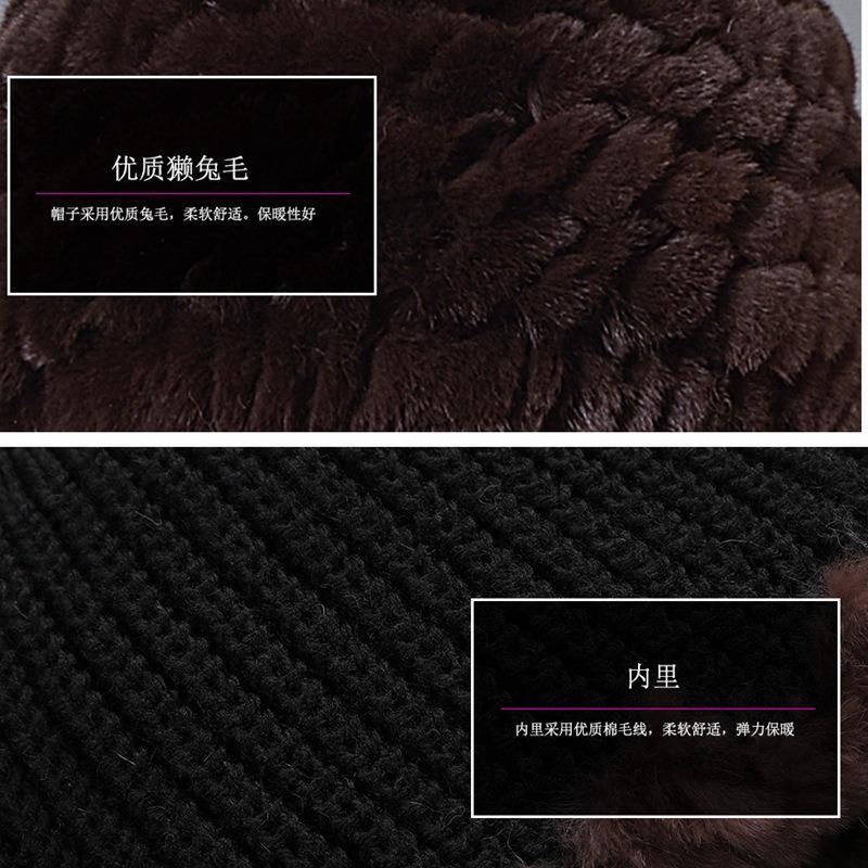 Fur hat medium old men autumn and winter thickened warm old man Rex rabbit hair hat dad cap winter