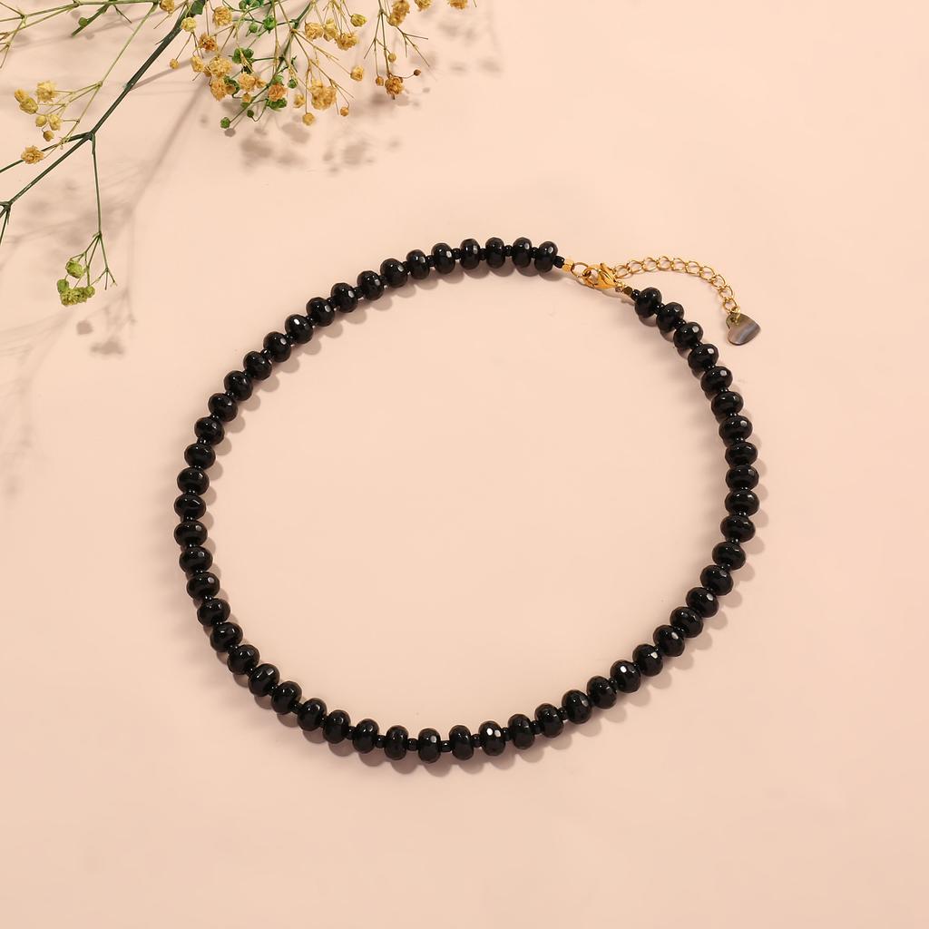 Hand Beaded Natural Stone Colorful Fashion Versatile Clavicle Necklace