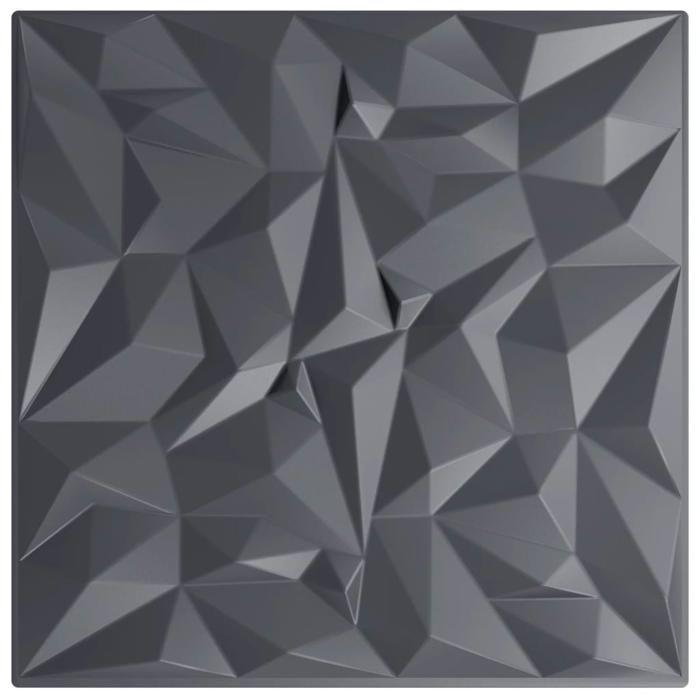 VidaXL Panneaux muraux 12 pcs gris 50x50 cm XPS 3 m² améthyste, lambris, décoration murale, revêtement mural, carrelage 4100051