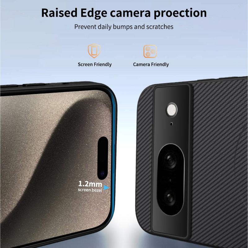 For Google Pixel 8 Pro Carbon Fibre Stripes Phone Case For Pixel 8A Camera Protector Shell Durable Protective Shockproof Cover