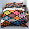 Colorful geometric floral tiles. Bedding sets Duvet cover sets Duvet covers Pillowcases(1 * Duvet Cover 2 * Pillowcases without duvet insert)