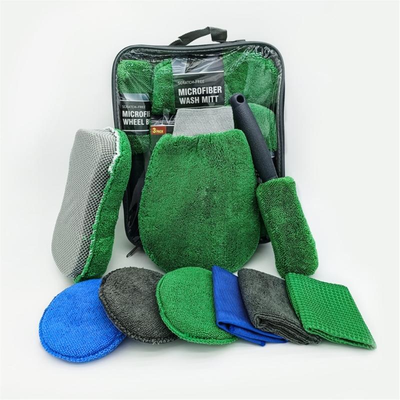 Car Wash Cleaning Tools Kit, 9Pcs Car Cleaning Kit, Microfiber Towel Auto Wash Mitt, Microfiber Towel, Car Cleaning