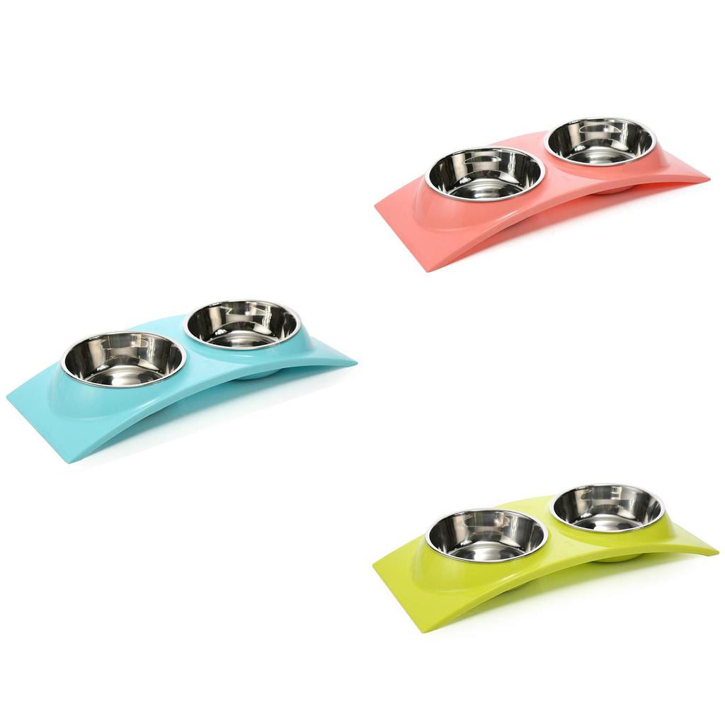 Premium Quality Double Food Water Pet Feeding Bowl For Puppies And Kittens With Non-slip Design