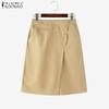 ZANZEA Elegant Women Elastic Waist Layers Casual Mini Shorts Pants