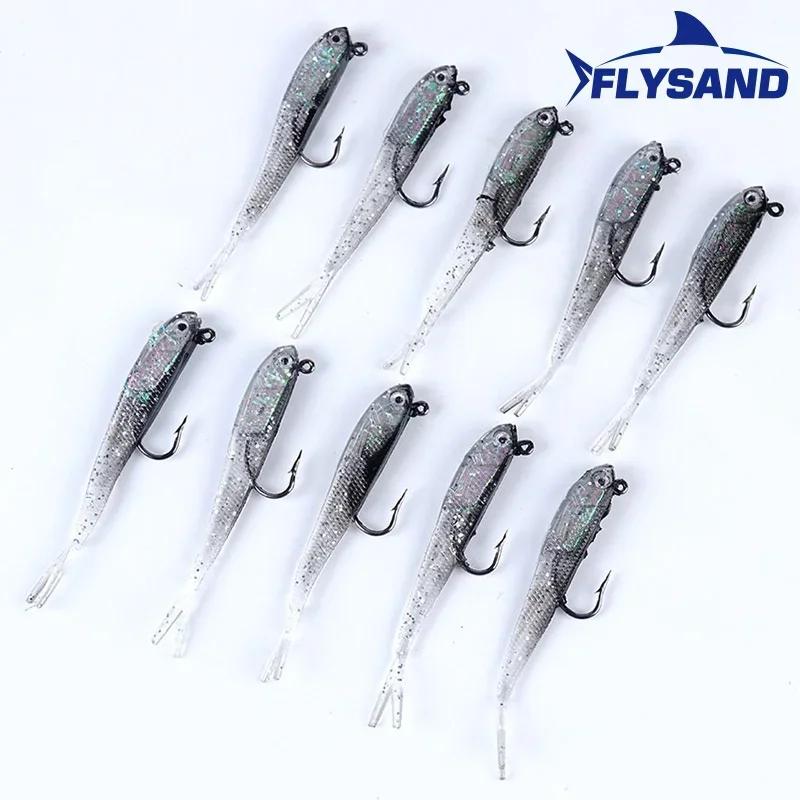 10Pcs Soft Minnow Fishing Lures Silicone Baits 7.5cm 6.5g Crankbait with Hooks Versatile Tackle Accessory