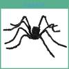 Giant Realistic Black Spider With Creepy Red Eyes Perfect For Halloween Decoration