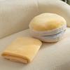 Car Blanket Round Pillow Multi-function Dual-purpose Plush Car Backrest Home Chair Sofa Pillow Office Nap Cover Quilt Pillows