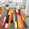 Bright Abstract Color Block Print Area Rug with Bold Brushstroke Stripes Modern Art Floor Mat for Living Room