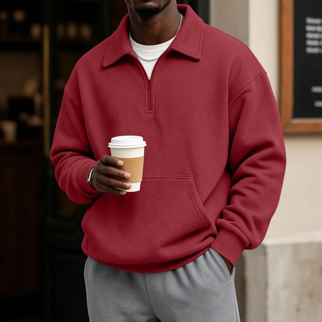 Men's Casual Hooded Sweatshirt with Multiple Pockets Long Sleeve Athletic Pullover