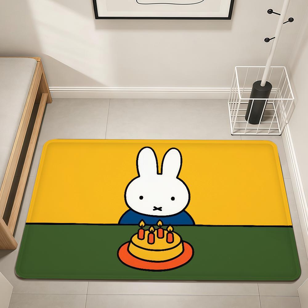 Cartoon Bunny Rabbit kawaii funny M-Miffy Home Bed Rug Kitchen Bath Floormat Hallway Balcony Carpet Entrance Doormat hogar Decor