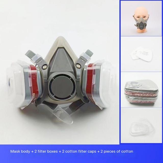 New 7-In-1 6200 Dust Gas Respirator Half Face Dust Mask For Painting Spraying Organic Vapor Chemical Gas Filter Work Safety