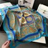 New Fashion 70X70Cmprinted Women'S Scarf Pashmina Silk Scarf Square Shawl Decorative Headband Neck Luxury Design Bandana