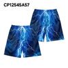 European And American Dark Natural Lightning Element Men'S Casual Shorts Beach Pants