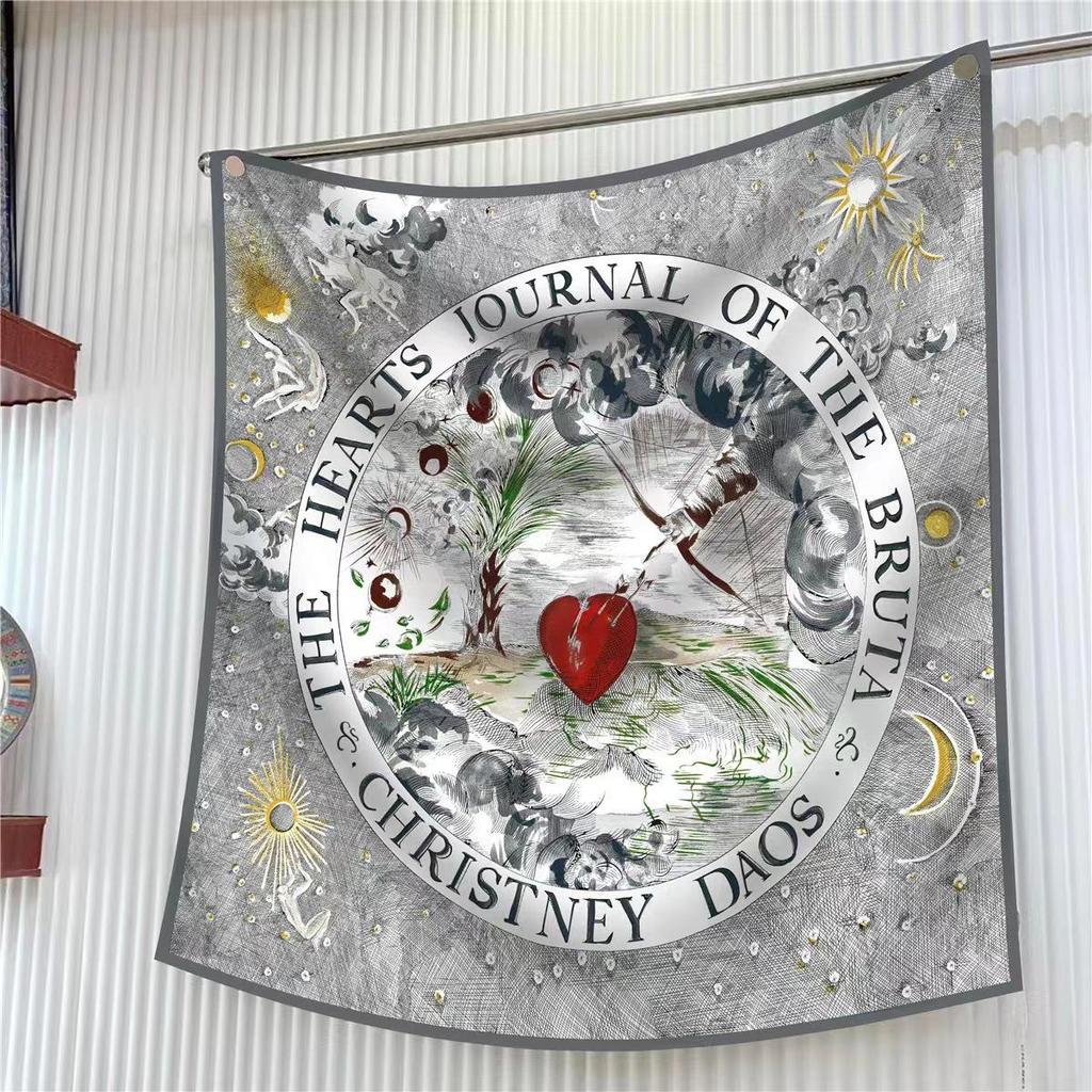 90cm Large Twill Silk Scarf: High-Quality, Fashionable Square Print, Versatile Shawl with Sun Protection