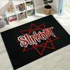 Slipknot Red Nonagram Logo Area Rug Non Slip Mat, Black Background Heavy Metal Band Carpet for Bedroom Decor