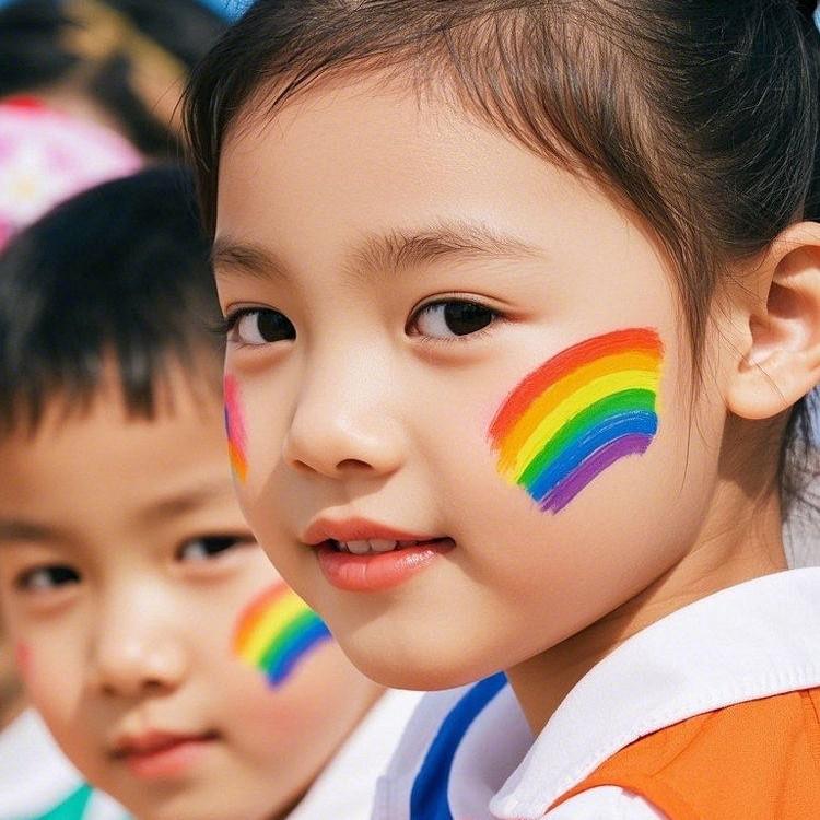 Rainbow Crayon Paint Color Set Toy - Birthday Party Colorful Theme Oil Pastel Accessories, DIY Rainbow Colors Graffiti Pen Toy