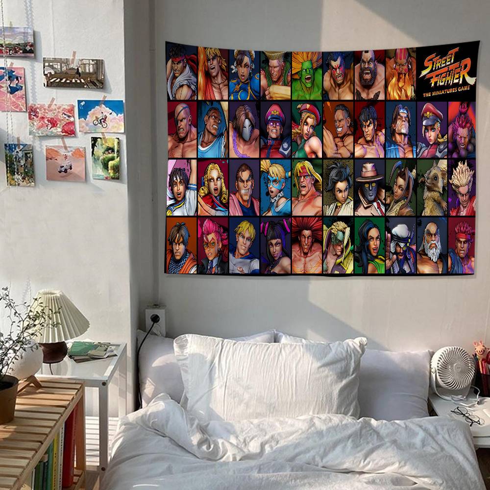Street Fighter Game Gamer Anime Tapestry Art Science Fiction Room Home Decor Wall Art Decor