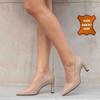 Scarpe a spillo colorate in vera pelle marrone chiaro alla moda da donna