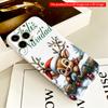 2DFlat Festive Reindeer Christmas Phone Case All Inclusive Film Hard Phone Case, Compatible with iPhone 18 Pro Max 17 16 15 14 13 12 11