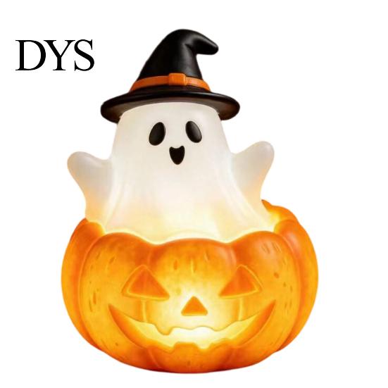 Small Ghost Nightlight for Nursery Halloween Cute Light Up Decoration, Statue Night Light, Lighted Figurine Home Resin Table Decoration Indoor,