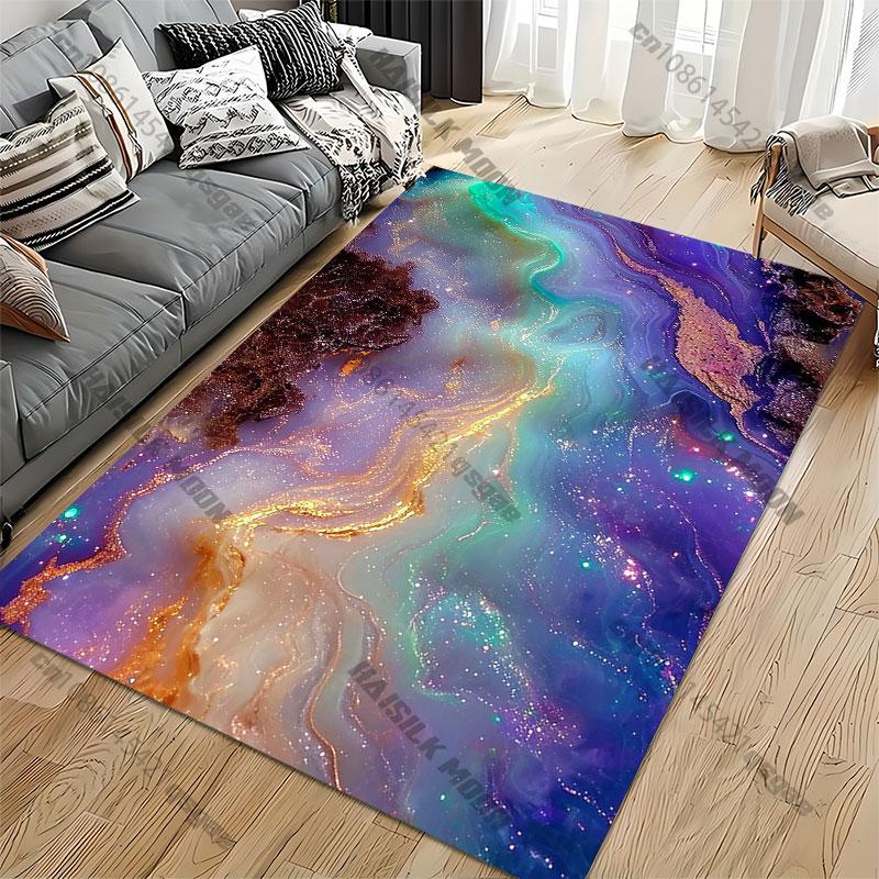 Cosmic Energy Colorful Glowing Abstract Carpet Yoga Living Room Room Decor Children's Crawling Mat Doormat Area Rug