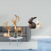 European Reindeer And Ceramic Collectable Sculpture Set Bunny Lovers Easter Garden Cabinet