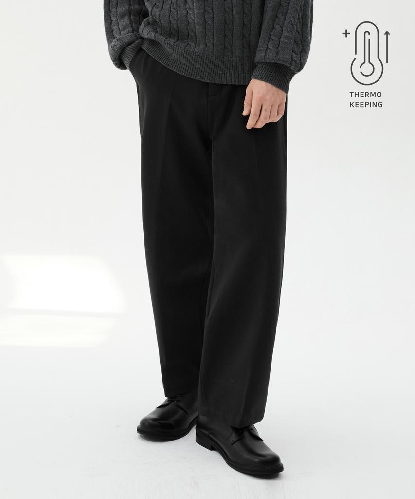 TRILLION Essential Semi-Wide Slacks (Black)