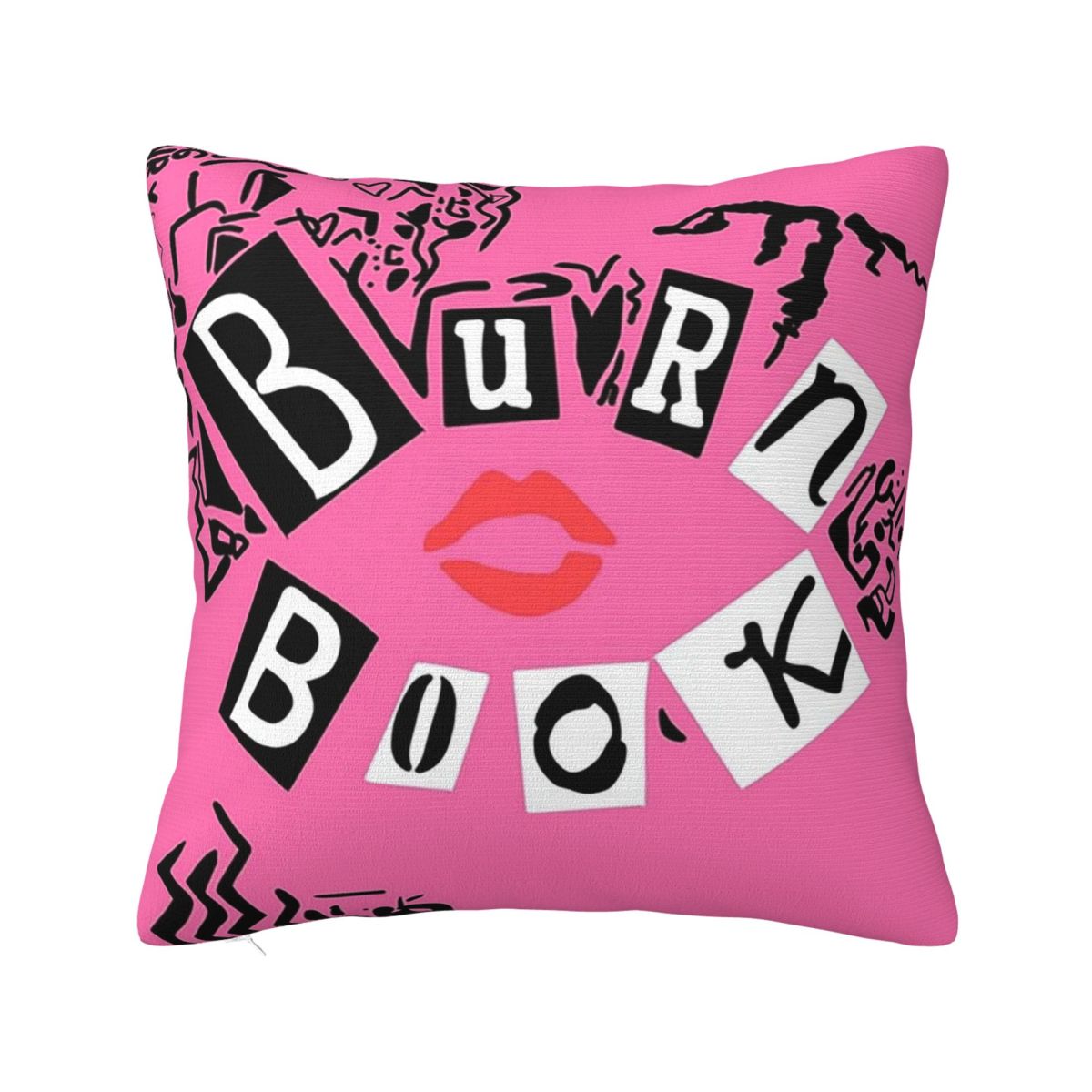 Burn Book  Mean Girls Square Pillowcase Pillow Cover Polyester Cushion Zip Decorative Comfort Throw Pillow for Home Sofa 30X30cm