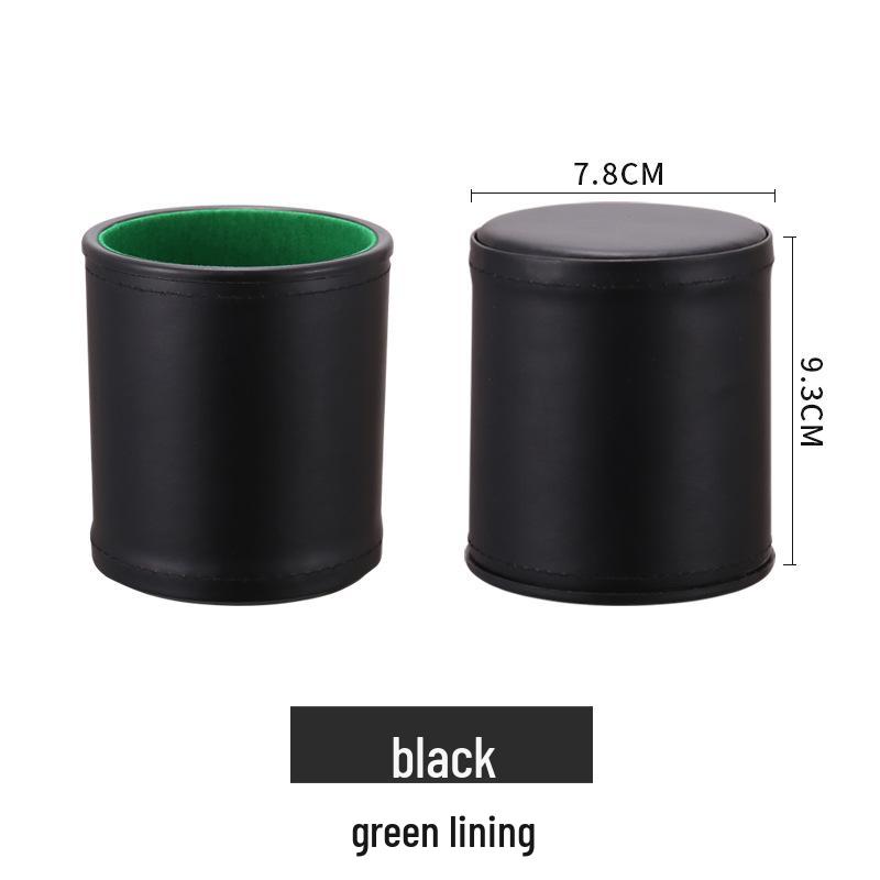 Premium Leather Sound-Dampening Dice Cup Set with Dice Tower & Pattern for Bars and Speakeasies