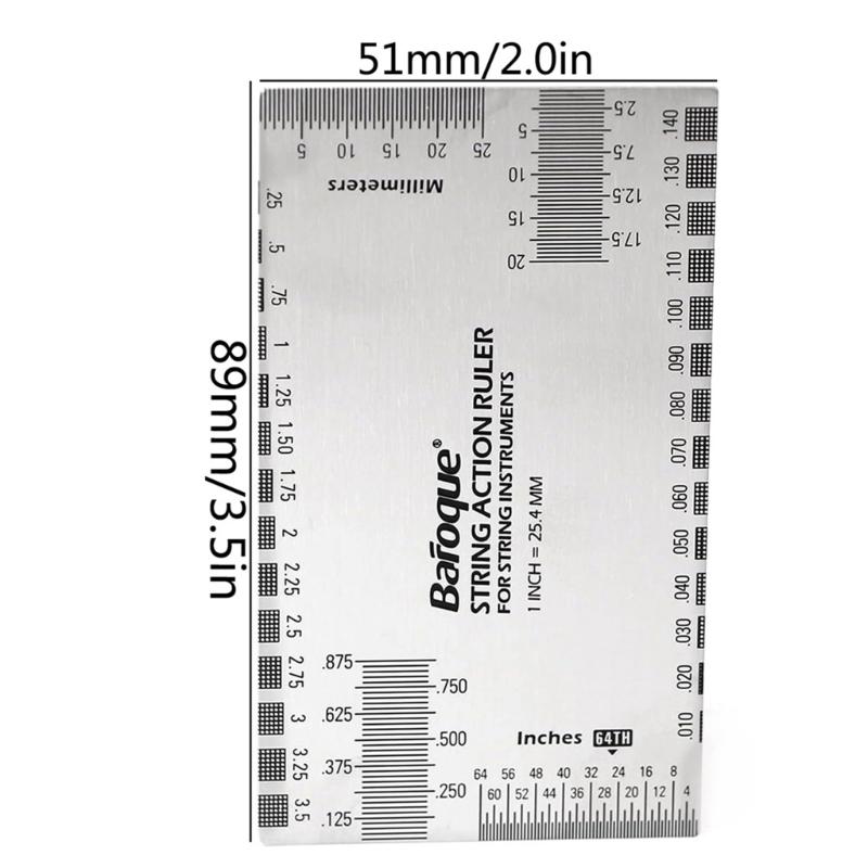 Guitar String Action Ruler Gauge Tool Stainless Steel Height Gauge Set Up Tool