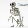 Halloween Skeleton Animal Decoration Creepy Cat/Dog/Bird/Rat/Goat Head Plastic Bones for Courtyard Graveyard Halloween Decor