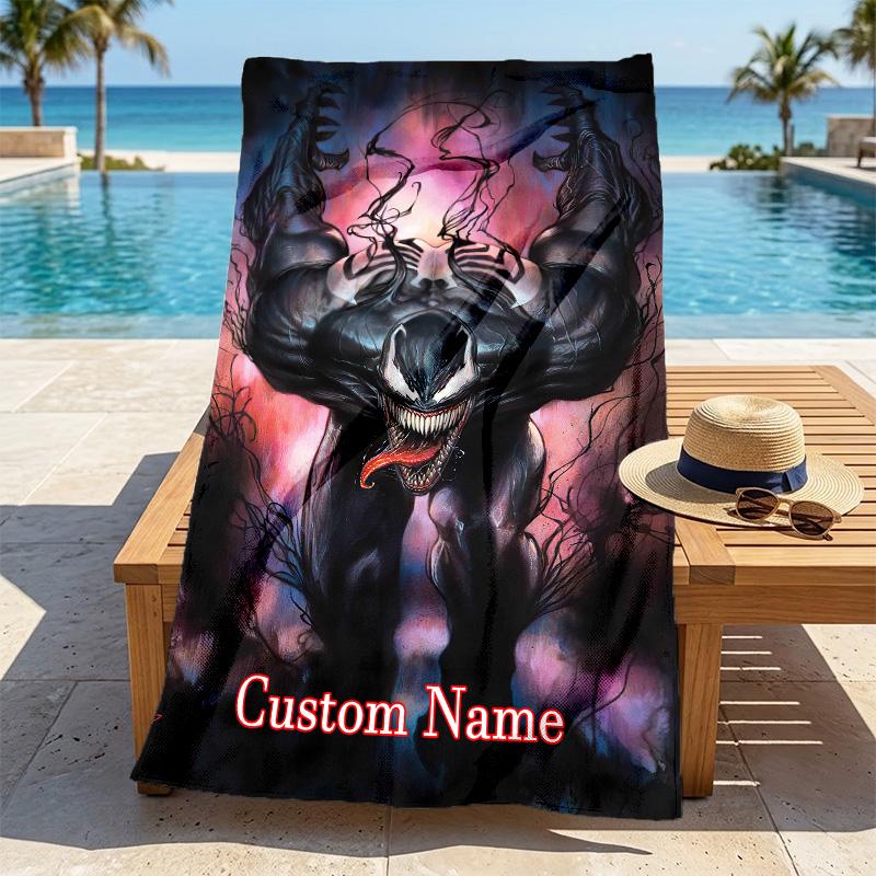 Custom Name Carnage Stylish Digital Printing Beach Towel Quick‑Drying Absorbent Blanket for Beach Pool Gym Travel
