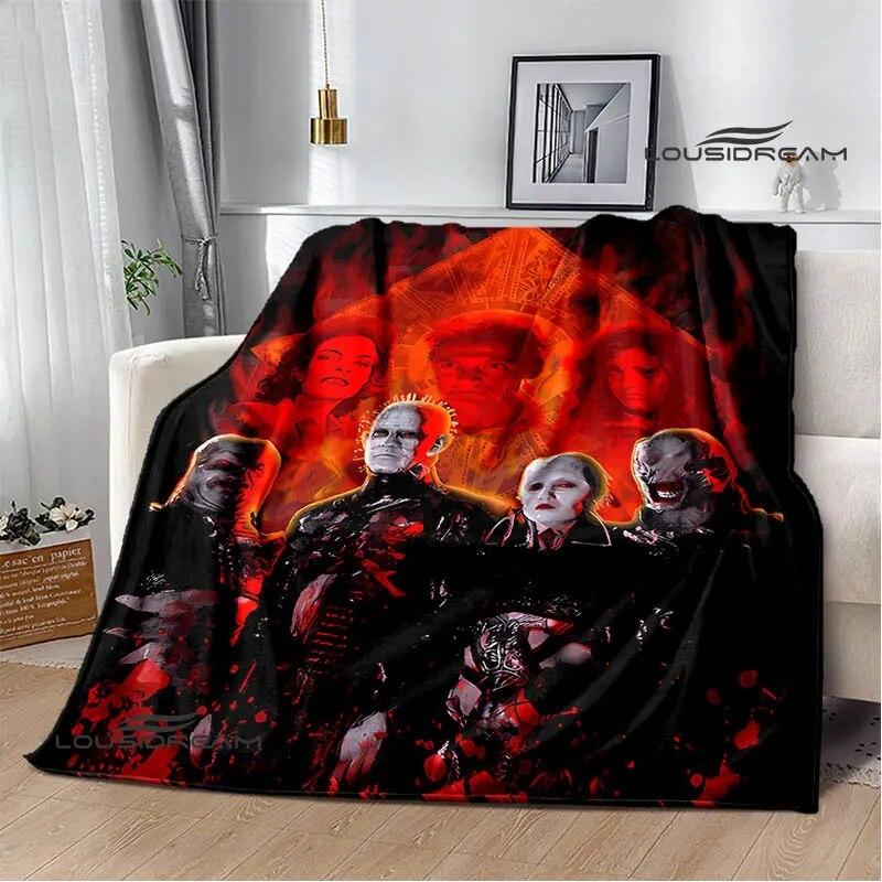 hellraiser horror print blanket picnic blanket thin blanket flannel soft and comfortable home travel bed blanket birthday gift
