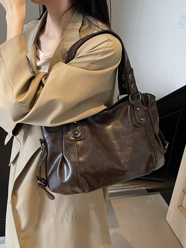 European & American Retro Women's High-End Casual Shoulder Tote - Fashionable, Versatile, Commuting Crossbody Bag