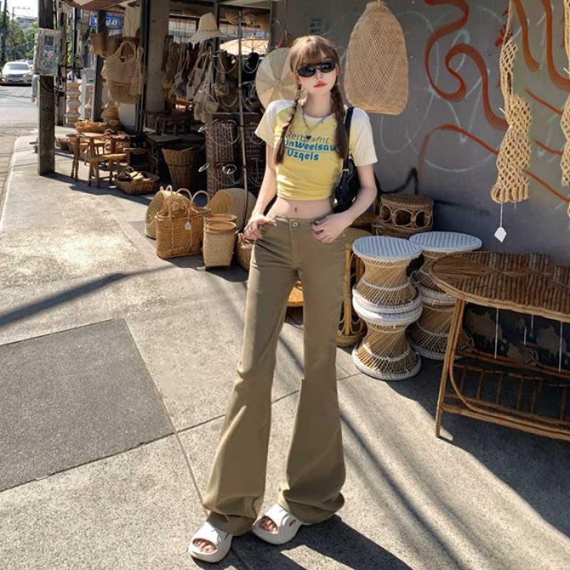 American Retro Low-Rise Flare Jeans - Slim Fit, Stretchy, Versatile, Women s Plus Size. Small