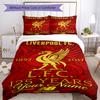 Liverpool Fc Personnalisable Avec Votre Nom Ensemble de Literie Housse de Couette Respirante Avec Taies d'Oreiller Linge de Lit Décoratif Pour Chambre à Coucher Décoration de Maison Anniversaire Gi