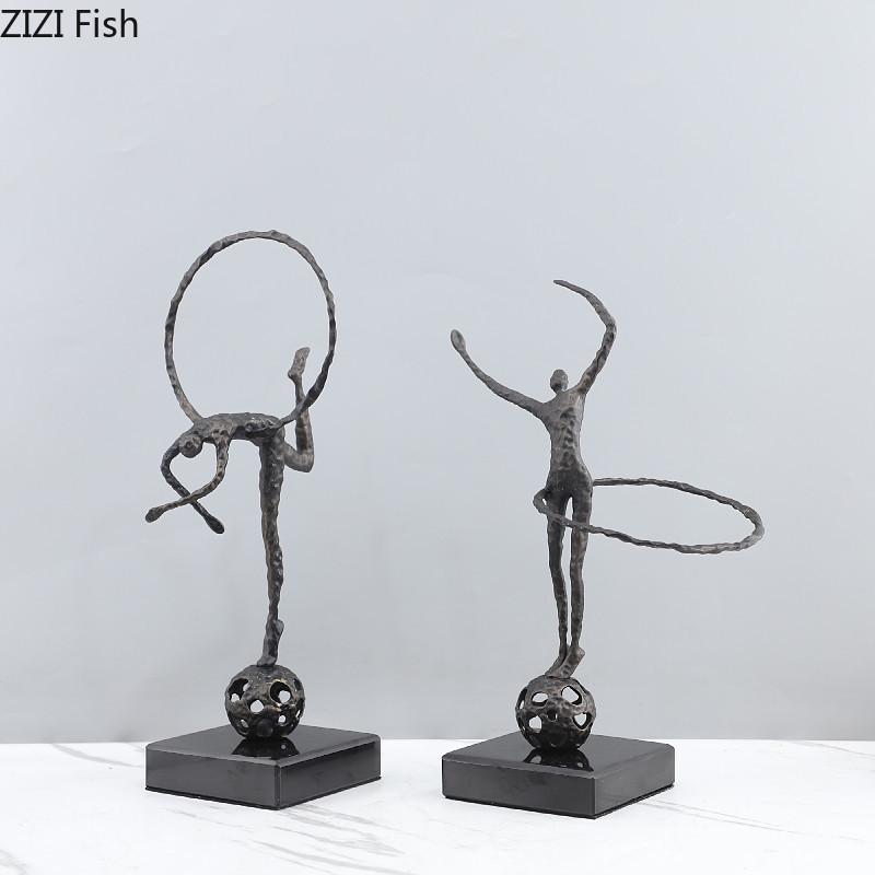 Minimalistische Gymnastikfiguren Statue Schreibtischdekoration Ornamente Abstrakte Gymnastikfigur Metallskulptur Raum Ästhetische Dekoration
