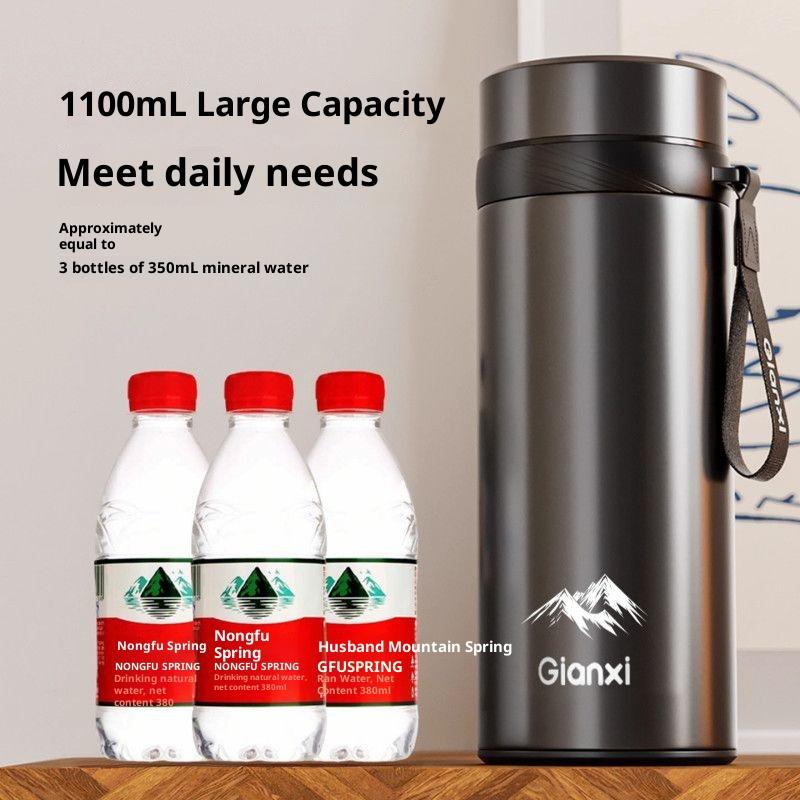 Gianxi New Men'S Car Cup Insulated Cup Stainless Steel High End Water Cup Outdoor Sports Tea Separation Tea Cup Business