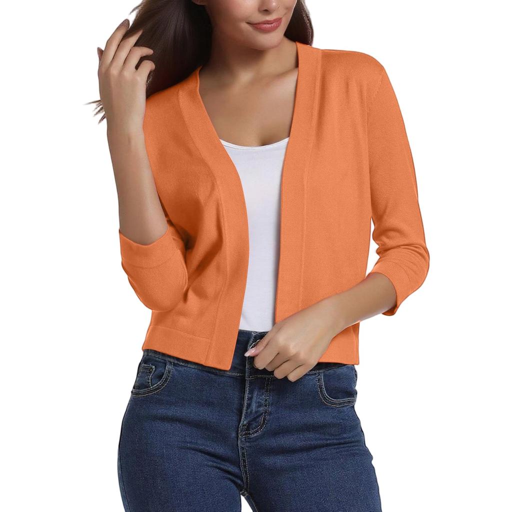 Women's Fashion Versatile Short Jacket Knitted Cardigan Colour Tops