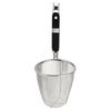 Stainless Steel Strainer Basket Wire Mesh Food Skimmer Kitchen Sieve for Pasta Dumpling Noodle (Black Handle)