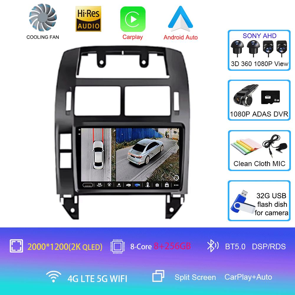 For Volkswagen VW Polo MK4 6Q 9N 9N3 2004- 2009 Car Radio Android 14 Auto Multimedia Video Player GPS Carplay QLED Screen Stereo