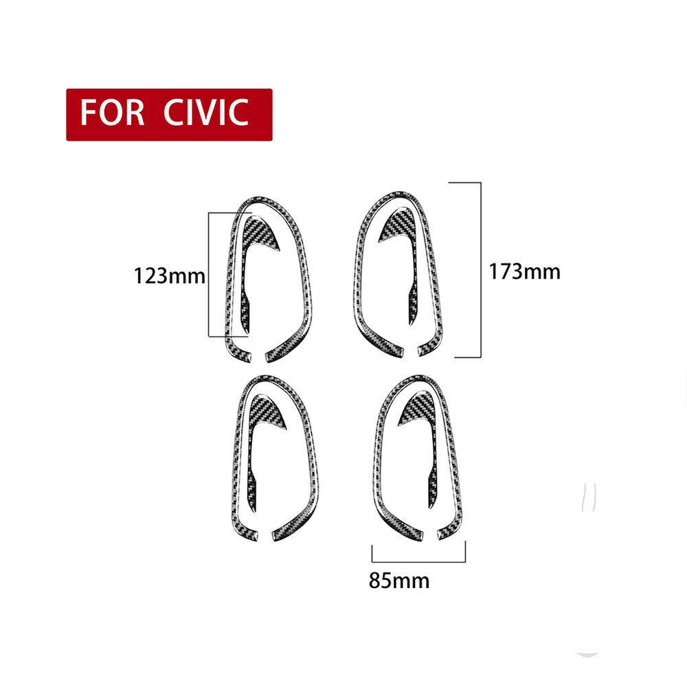 8Pcs For Honda Civic 8th 2006-2011 Carbon Fiber Interior Door Handle Cover Trim