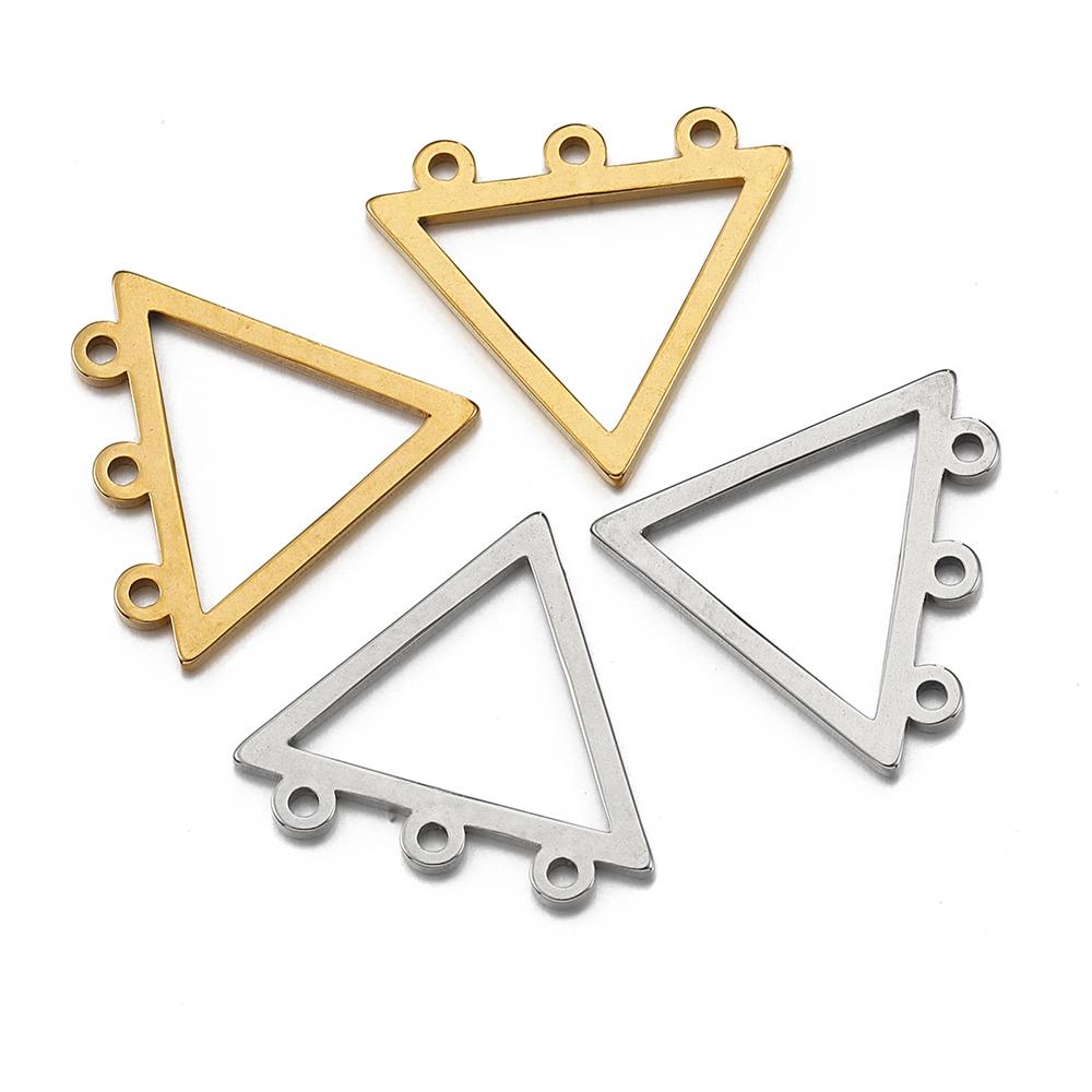 10pcs Stainless Steel Geometric Stamping Blank Drop Porous Connector Pendant Charms Necklace Earrings Jewelry Making DIY