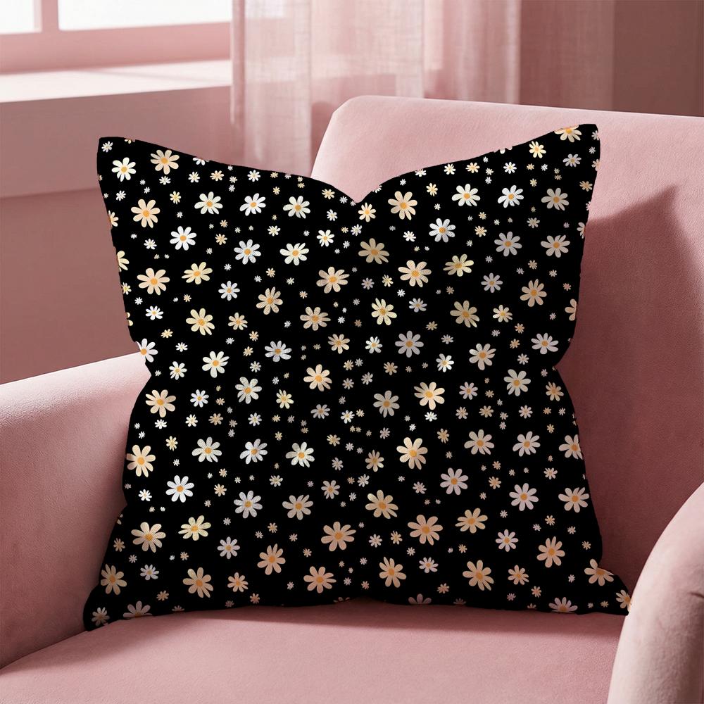 Daisy Pattern Cushion Cover MultiScene Pillow Cover for Home  Car  Reversible Soft  Durable for Daily Use