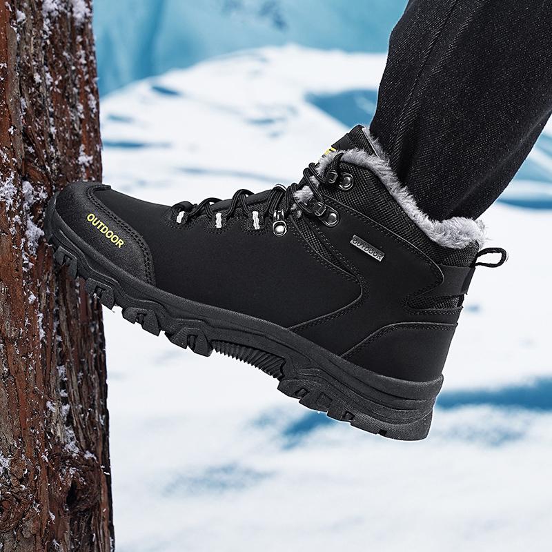 39-46 Men Winter Snow Boots For Waterproof Leather Sneakers Super Warm Men's Boots Outdoor Male Hiking Boots Work Shoes Size 39-48