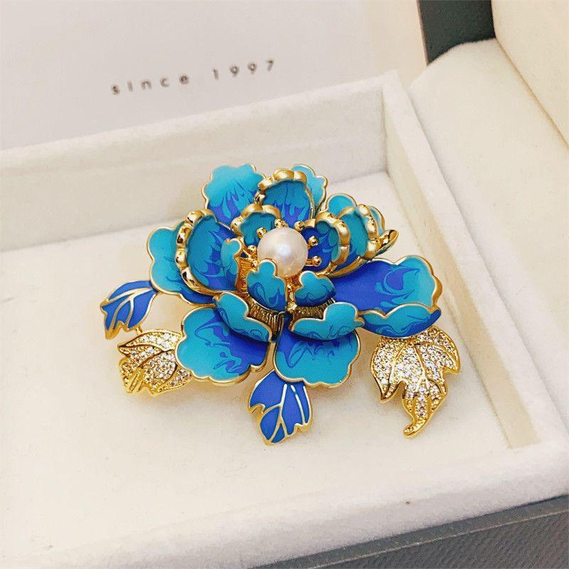 Broche Pivoine Chinoise Élégante: Corsage de Perles Haut de Gamme pour Manteaux, Cheongsams et Hanfu
