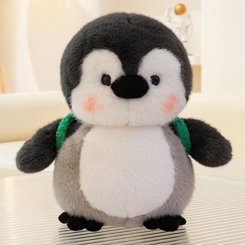 25cm Standing Cartoon School Penguin Doll Plush Toy Soft Stuffed Cartoon Animal Blue Black Pink Kawaii Pillow Birthday Gift