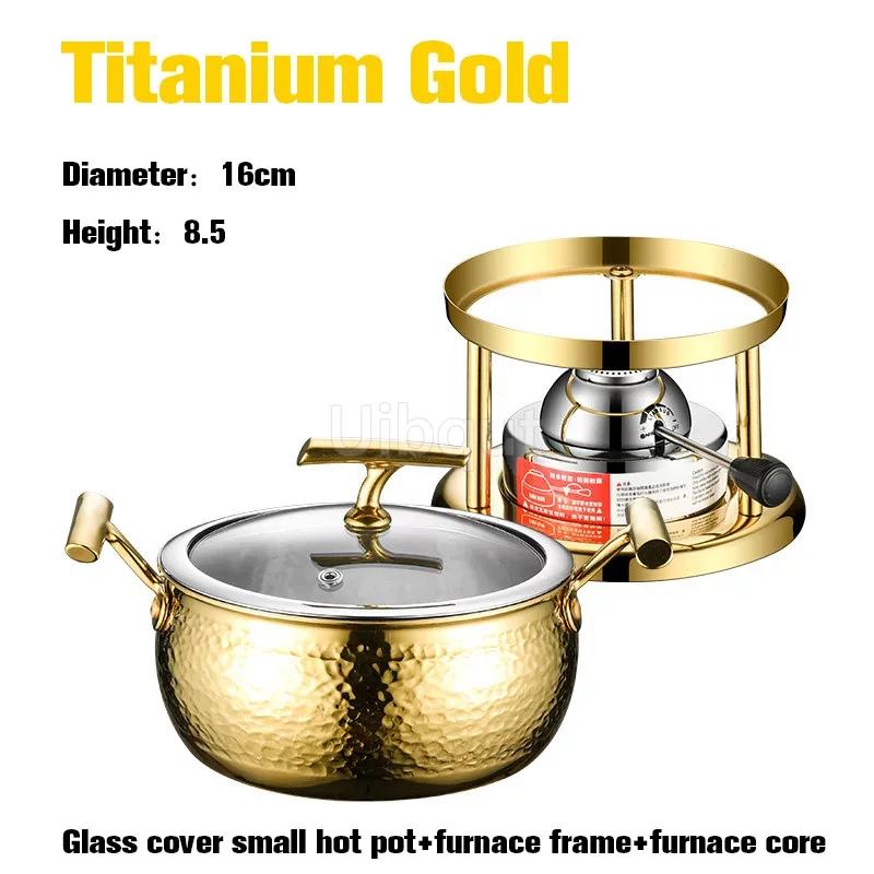 Commercial Inflatable Hotpot Special Pot for Induction Cooker Olla Thickened 304 Stainless Steel Single Person Small Hot Pot
